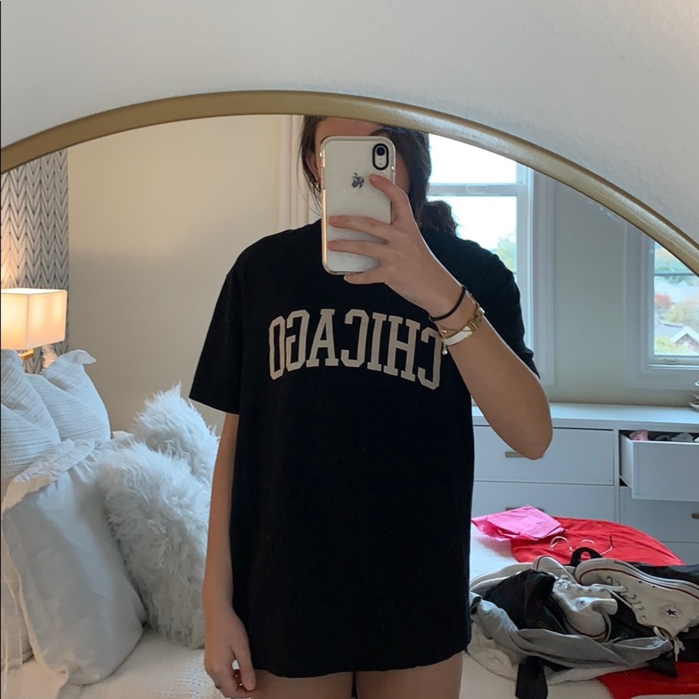 Navy and light pink Chicago shirt